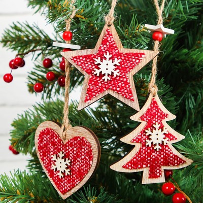 Елочная игрушка «Зимний вечер», МИКС, красная