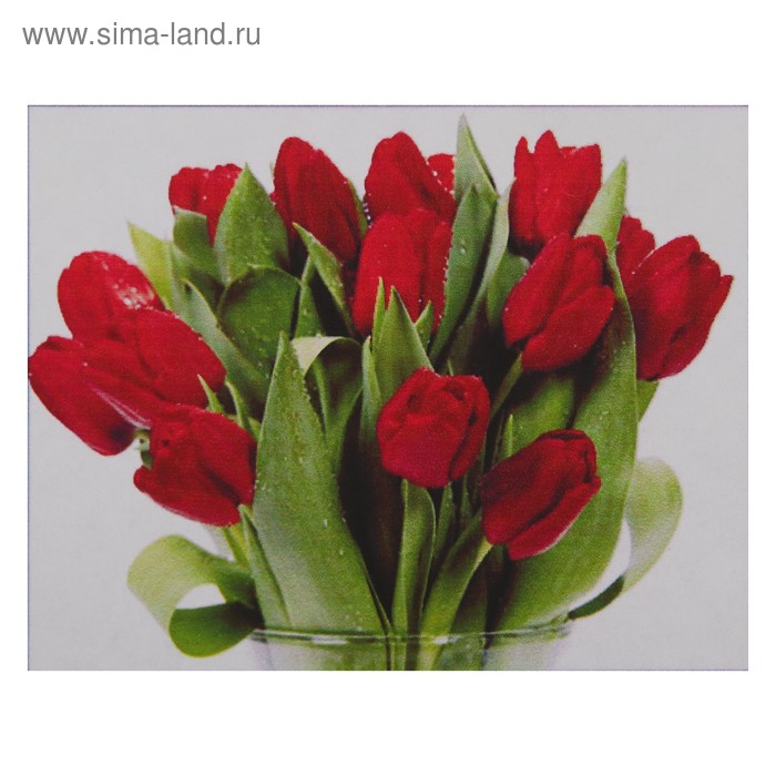 Алмазная мозаика "Тюльпаны" 24*20 см, 27 цветов - Фото 1