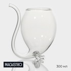 Бокал стеклянный с трубочкой для вина Magistro «Пантера», 300 мл, 10,5×8,5×12,5 см - фото 318111769