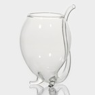 Бокал из стекла с трубочкой для вина Magistro «Пантера», 300 мл, 10,5×8,5×12,5 см - Фото 3