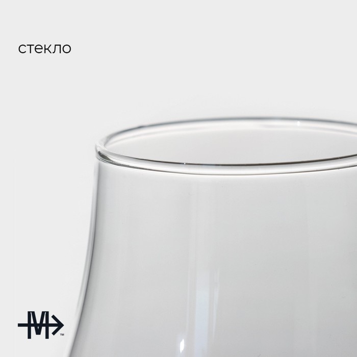 Бокал из стекла с трубочкой для вина Magistro «Пантера», 300 мл - фото 1908404009