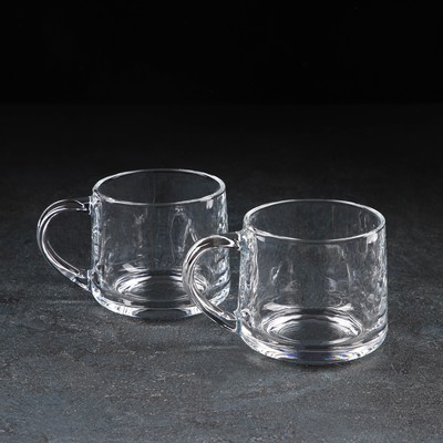 Набор кружек «Классика», набор 2 шт.: 350 мл, стекло, прозрачный