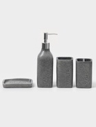 Набор аксессуаров для ванной комнаты «Гранит», 4 предмета, дозатор 350 мл, мыльница, 2 стакана, серый - Фото 1
