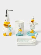 Набор аксессуаров для ванной комнаты «Утиные истории», 4 предмета, дозатор 200 мл, мыльница, стакан, подставка для щёток, белый - Фото 1