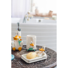 Набор аксессуаров для ванной комнаты «Утиные истории», 4 предмета, дозатор 200 мл, мыльница, стакан, подставка для щёток, белый - Фото 7