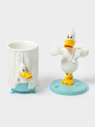 Набор аксессуаров для ванной комнаты «Утиные истории», 4 предмета, дозатор 200 мл, мыльница, стакан, подставка для щёток, белый - Фото 3