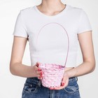 Корзина плетёная бамбук, d=13xH9.5/28 см, светло-розовая - Фото 1