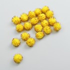 Набор текстильных деталей для декора «Бомбошки» 25 шт. набор, размер 1 шт. 2 см, цвет жёлтый - Фото 2