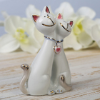 Сувенир керамика "Кот и кошка с сердечком" цветные 13х9,5х5 см - Фото 2