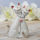 Сувенир керамика "Кот и кошка с сердечком" цветные 13х9,5х5 см - Фото 1
