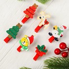 Прищепки декоративные «Новогодние чудеса», набор 6.5×3.5 см - Фото 3