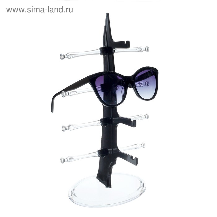 Подставка под очки 4 места, настольная 16*18,3*30, цвет черный - Фото 1