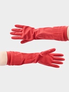 Перчатки хозяйственные Доляна, размер S, длинные манжеты, латексные, красные - Фото 1
