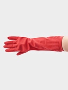 Перчатки хозяйственные Доляна, размер M, 38 см, длинные манжеты, латексные, красные - Фото 4