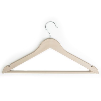 Плечики для одежды с антискользящей перекладиной Доляна, размер 44-48, цвет бежевый
