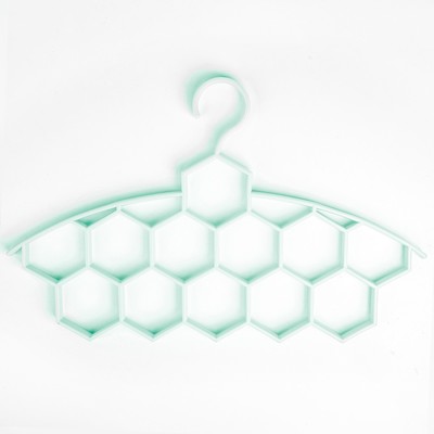 Плечики для галстуков и шарфов «Соты», 12 ячеек, цвет зелёный