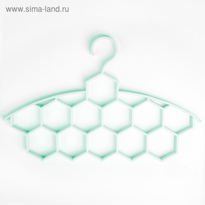 Плечики для галстуков и шарфов «Соты», 12 ячеек, цвет зелёный - Фото 1