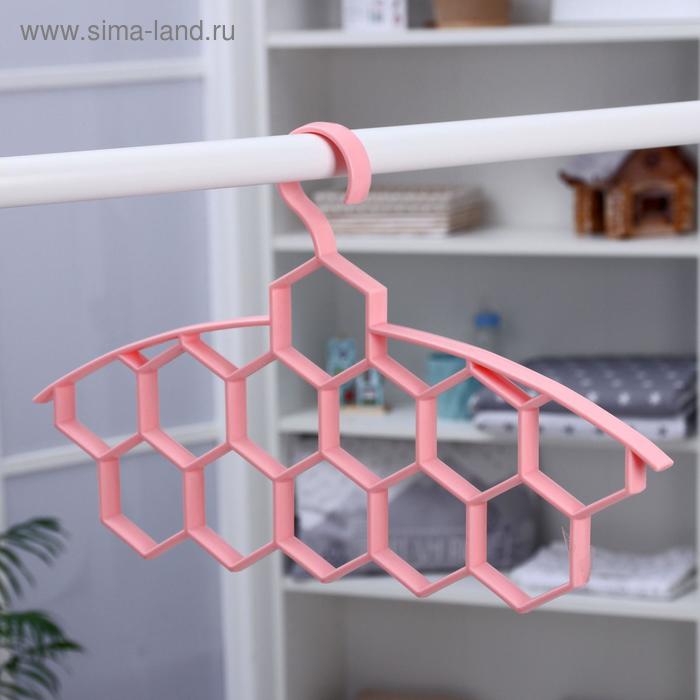 Плечики для галстуков и шарфов «Соты», 12 ячеек, цвет МИКС - Фото 1