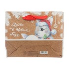 Пакет крафтовый горизонтальный «Любви в Новом Году», 18 × 23 × 8 см - Фото 3