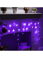 Гирлянда «Бахрома» 3 × 0.5 м, IP20, прозрачная нить, 80 LED, свечение фиолетовое, 8 режимов, 220 В 3556848 - фото 319918644