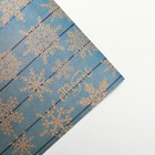 Бумага упаковочная крафтовая «Снежинки на дереве», 50 × 70 см - Фото 3