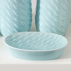 Набор аксессуаров для ванной комнаты Доляна «Волны», 4 предмета (дозатор 400 мл, мыльница, 2 стакана), цвет голубой - Фото 3