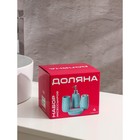 Набор аксессуаров для ванной комнаты Доляна «Рельеф», 4 предмета (дозатор 300 мл, мыльница, 2 стакана), цвет сиреневый - Фото 8