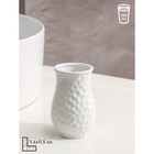 Аксессуары для ванной Доляна «Рельеф», 4 предмета, дозатор 340 мл, мыльница, 2 стакана 300 мл, белые - Фото 4