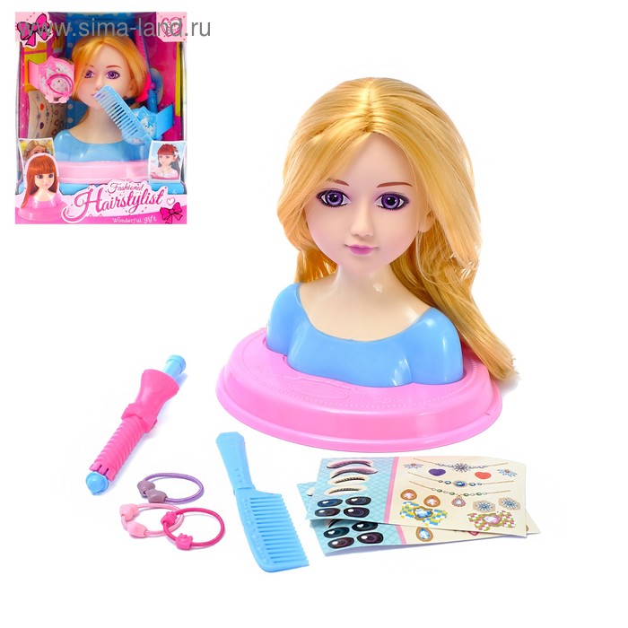 Кукла-манекен для создания причесок Карапуз с косметикой 279383 купить по цене 1