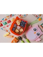 Ланч-бокс для еды с ложкой «Совушка», пластик, 2 отделения: 300 мл, 450 мл, в школу, розовый - Фото 4