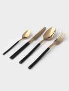 Столовые приборы Magistro «Версаль», 4 предмета, нержавеющая сталь, золотистые, чёрные - Фото 3