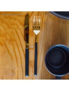 Столовые приборы Magistro «Версаль», 4 предмета, нержавеющая сталь, золотистые, чёрные - Фото 21