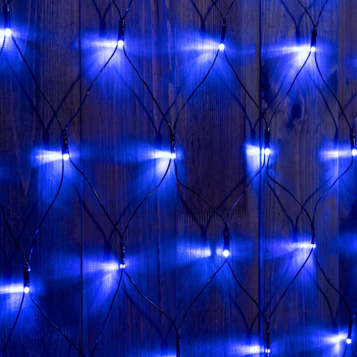 Гирлянда «Сеть» 2 × 3 м, IP44, УМС, тёмная нить, 384 LED, свечение синее 220 В - фото 1913600339