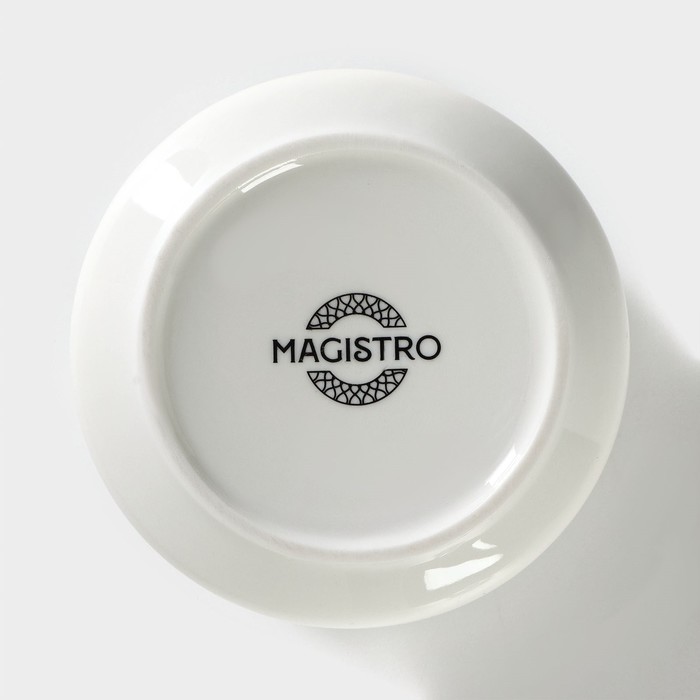 Сахарница фарфоровая с ложкой Magistro «Морской бриз», 250 мл, цвет белый - фото 1883391065