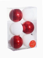 Ёлочные игрушки «Изящный узор», шары новогодние, d=8 см, 6 шт., красно-белый 3259725 - фото 4767431