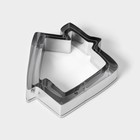 Формы для печенья Доляна «Дом», набор 3 шт., 7×6.5×1.5 см, металл, серебристые - Фото 5