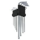 Набор ключей ForceKraft, Г-образных, 6-гранных, экстра длинных, с шаром, CR-V, 9пр. 1.5-10мм   38391 - Фото 2