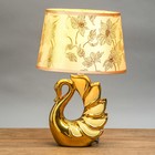 Лампа настольная керамика "Лебедь" кремовая+золото Е14 25W 39х25х18 см - Фото 2