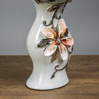 Лампа настольная керамика "Цветок из перламутра" белая+серебро Е14 25W 37,5х25х18,5 см - Фото 3