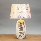 Лампа настольная керамика "Весенний цвет" белая+серебро жемчужины Е14 25W 39х23х16,5 см - Фото 2