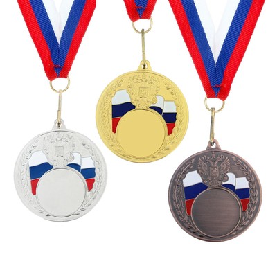 Медаль под нанесение бронза 067, d=5 см, с лентой