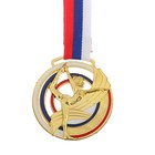 Медаль тематическая «Гимнастика», золото, d=6 см - фото 298080168