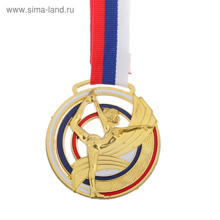 Медаль тематическая 142 «Гимнастика», d= 6 см. Цвет золото. С лентой - Фото 1