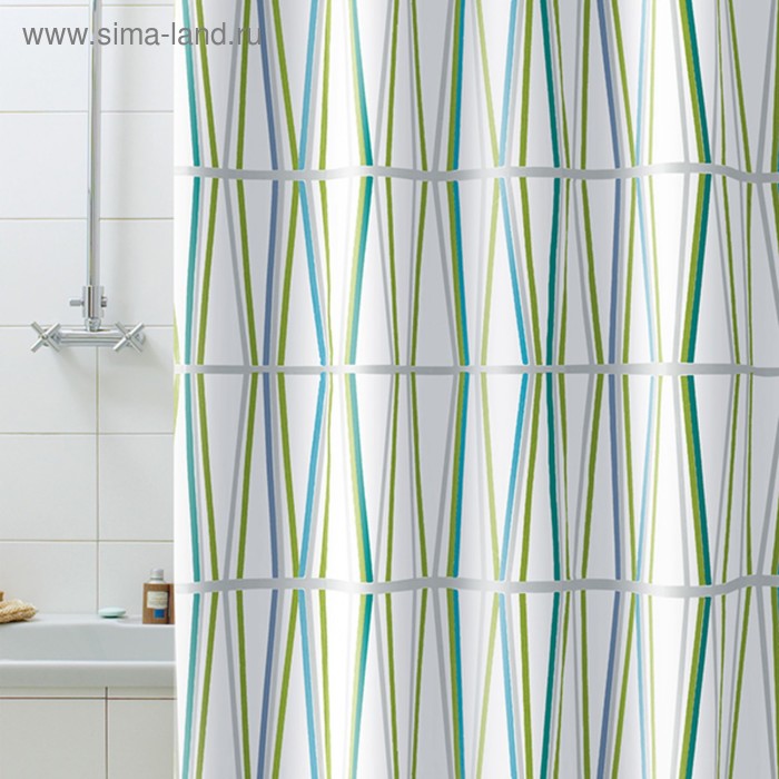 Штора для ванной комнаты Bambu, 180 х 200 см, зелёная - Фото 1