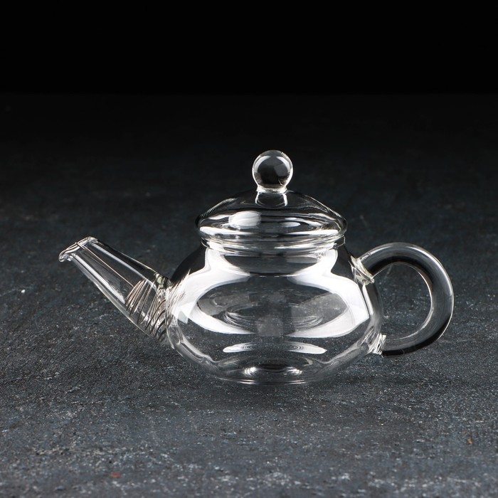 Чайник стеклянный заварочный с металлическим ситом «Дамбо», 100 мл - Фото 1