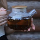 Чайник стеклянный заварочный с бамбуковой крышкой и металлическим фильтром Magistro «Эко», 1 л - Фото 7