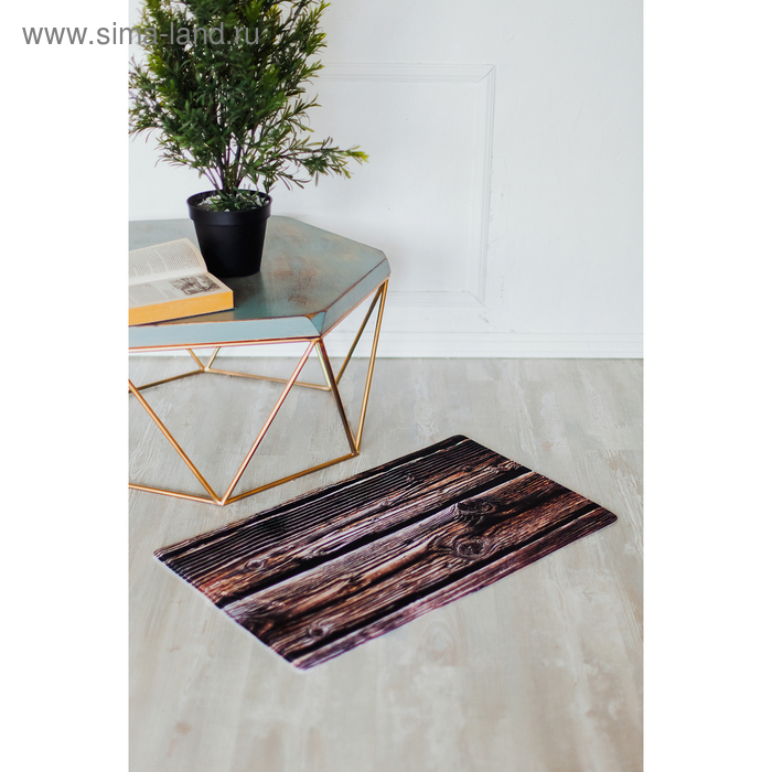 Коврик для ванной «Деревянная доска», 45×75 см - Фото 1
