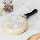 Сковорода «Стоун», d=14.3 см, пластиковая ручка, антипригарное покрытие, алюминий, бежевая - Фото 3