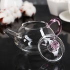 Чайник стеклянный заварочный с металлическим ситом «Валенсия с розой», 250 мл - Фото 6