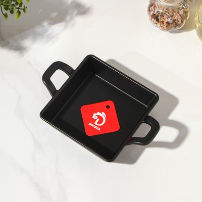 Сковорода «Квадрат. Глубокий», 12.5×12.5×3.5 см, индукция, чугун, чёрная